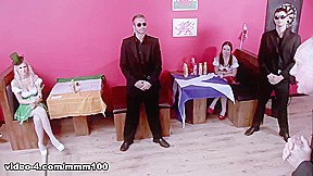 Big Boobs Pornstars Fucked in Bar Group Orgy – MMM100