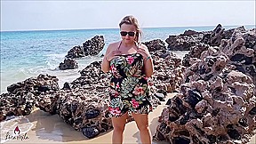 Outdoor Beach Piss with Cum Pussy!