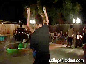 Frat party coed whore is fucked in missionary