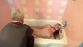 Lovely Ashley Is Hogtied And Humiliated In Bathtub